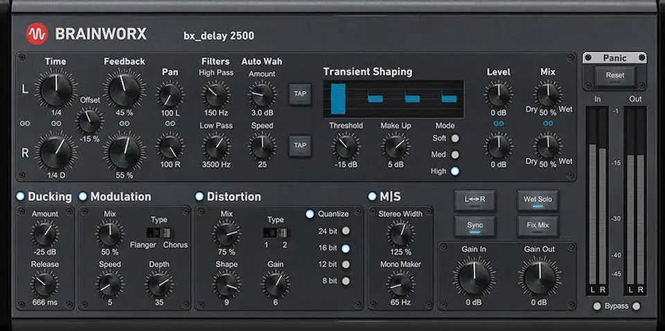 Best Delay VST Plugins: Brainworx - bx_delay 2500