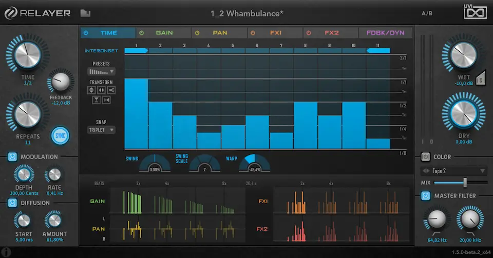 Best Delay VST Plugins: UVI - Relayer Multi-Tap Delay